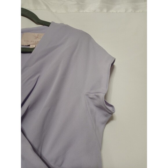 Gal Meets Glam Seraphina Bodice Midi Dress Lavender Size 8. Short Sleeve V-Neck - Picture 9 of 16